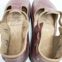 AURORA SHOES WEST INDIAN 7C ウエストインディアン Tストラップ シューズ・靴 ボルドー レディース オーロラシューズ【中古】5-0908G◎