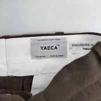 YAECA タックパンツ 61654 草木ブラウン コットン パンツ ブラウン KUSAKI BROWN レディース ヤエカ【中古】5-1005T∞