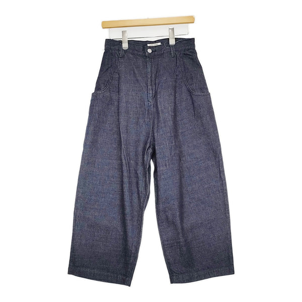 atelier naruse コットンデニムタックパンツ 定価29700円 サイズ0 デニムパンツ 25SS ネイビー レディース アトリエナルセ【中古】5-0531G♪