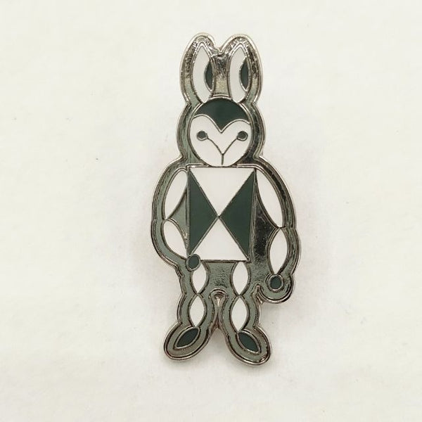 mina perhonen fun rabbit ピンブローチ ピンバッジ ブローチ ホワイト グリーン レディース ミナペルホネン【中古】5-0813G∞