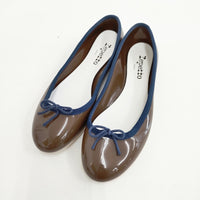 repetto レインシューズ ラバー バレエシューズ サイズ37 バレエシューズ ブラウン ネイビー レディース レペット【中古】5-0908G◎