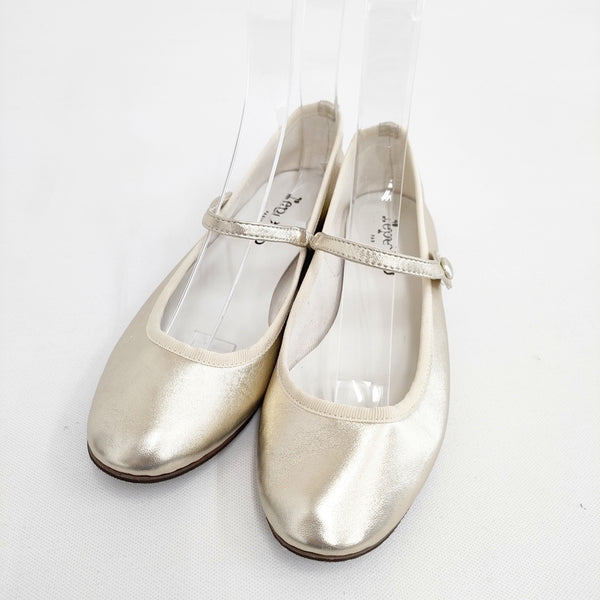 repetto メリージェーン ワンストラップ サイズ36 フラット シューズ・靴 ゴールド レディース レペット【中古】5-0908G◎
