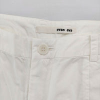 evam eva コットンシルク E191T028 クロップド パンツ オフホワイト レディース エヴァムエヴァ【中古】5-0730M∞
