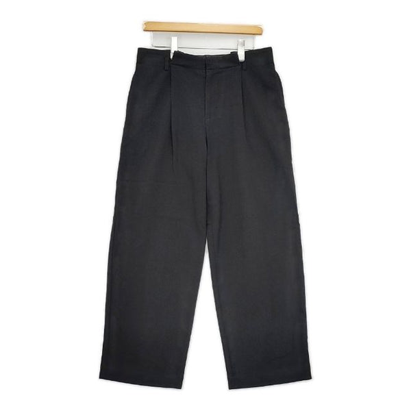 evam eva コットンワイドタックパンツ E191T116 パンツ ブラック レディース エヴァムエヴァ【中古】5-0803G∞