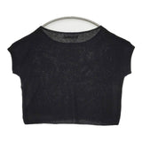 evam eva aze vest リネンシルク畔ベスト E191K104 半袖 ニット ブラック レディース エヴァムエヴァ【中古】5-0730M∞