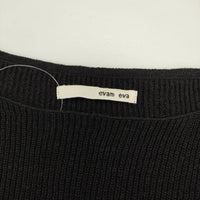evam eva aze vest リネンシルク畔ベスト E191K104 半袖 ニット ブラック レディース エヴァムエヴァ【中古】5-0730M∞