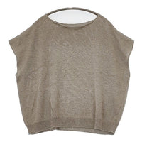 evam eva dry cotton PO E191K118 ノースリーブニット コットン ベスト グレージュ レディース エヴァムエヴァ【中古】5-0730M∞