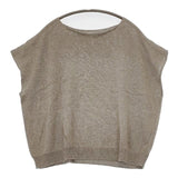 evam eva dry cotton PO E191K118 ノースリーブニット コットン ベスト グレージュ レディース エヴァムエヴァ【中古】5-0730M∞