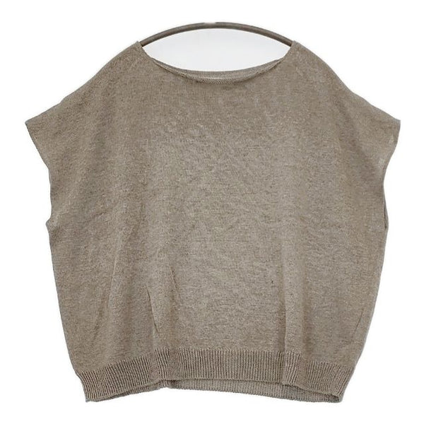 evam eva dry cotton PO E191K118 ノースリーブニット コットン ベスト グレージュ レディース エヴァムエヴァ【中古】5-0730M∞