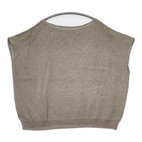 evam eva dry cotton PO E191K118 ノースリーブニット コットン ベスト グレージュ レディース エヴァムエヴァ【中古】5-0730M∞