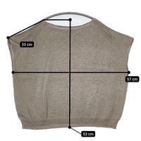 evam eva dry cotton PO E191K118 ノースリーブニット コットン ベスト グレージュ レディース エヴァムエヴァ【中古】5-0730M∞