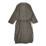 evam eva cachecoeur tuck robe リネンコットンウール E183T027 ローブ ガウン ベルト付き コート グレー レディース エヴァムエヴァ【中古】5-0730M∞