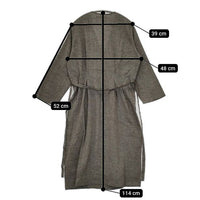 evam eva cachecoeur tuck robe リネンコットンウール E183T027 ローブ ガウン ベルト付き コート グレー レディース エヴァムエヴァ【中古】5-0730M∞