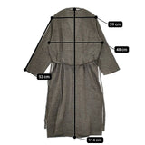 evam eva cachecoeur tuck robe リネンコットンウール E183T027 ローブ ガウン ベルト付き コート グレー レディース エヴァムエヴァ【中古】5-0730M∞