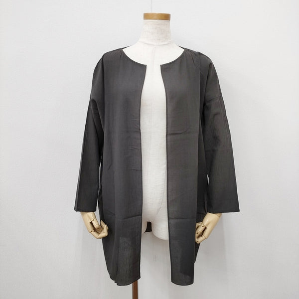 vie evam eva cotton georgette square robe V183T917 サイズM カーディガン グレー レディース ヴィー エヴァムエヴァ【中古】5-0811M◎