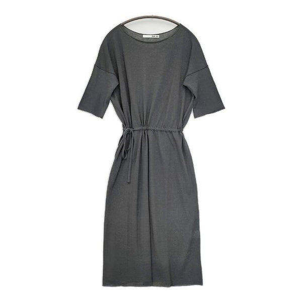 evam eva high gauge linen drawstring OP E191K134 半袖 ワンピース グレー レディース エヴァムエヴァ【中古】5-0730S∞