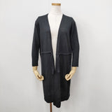 evam eva garment dyeing linen robe E191K143 サイズM ローブ カーディガン ネイビー レディース エヴァムエヴァ【中古】5-0811M◎