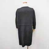 evam eva garment dyeing linen robe E191K143 サイズM ローブ カーディガン ネイビー レディース エヴァムエヴァ【中古】5-0811M◎