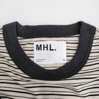 MHL. COTTON LINEN STRIPE JERSEY 定価15400円 5955168504 2 半袖Ｔシャツ 25ss ベージュ ブラック レディース エムエイチエル【中古】5-0531S♪