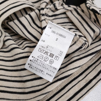 MHL. COTTON LINEN STRIPE JERSEY 定価15400円 5955168504 2 半袖Ｔシャツ 25ss ベージュ ブラック レディース エムエイチエル【中古】5-0531S♪