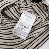 MHL. COTTON LINEN STRIPE JERSEY 定価15400円 5955168504 2 半袖Ｔシャツ 25ss ベージュ ブラック レディース エムエイチエル【中古】5-0531S♪