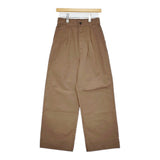 MHL. OVERDYE MELANGE COTTON LINEN 定価30910円 5955140504 イージーワイド パンツ 25ss ブラウン レディース エムエイチエル【中古】5-0531M♪