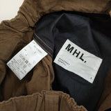 MHL. OVERDYE MELANGE COTTON LINEN 定価30910円 5955140504 イージーワイド パンツ 25ss ブラウン レディース エムエイチエル【中古】5-0531M♪
