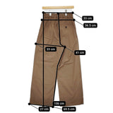 MHL. OVERDYE MELANGE COTTON LINEN 定価30910円 5955140504 イージーワイド パンツ 25ss ブラウン レディース エムエイチエル【中古】5-0531M♪