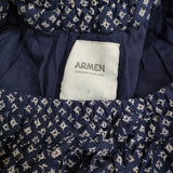 ARMEN CAMBRIC 小花 定価19800円 INAM2415F 2 フラワープリントギャザースカート 24SS ネイビー ホワイト レディース アーメン【中古】5-0531M♪
