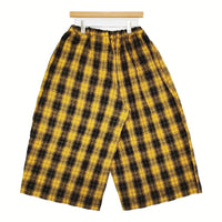 tao COMME des GARCONS ウール縮絨 タータンチェック M パンツ AD2022 イエロー ブラック レディース タオ コムデギャルソン【中古】5-0912T♪