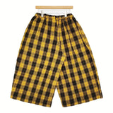 tao COMME des GARCONS ウール縮絨 タータンチェック M パンツ AD2022 イエロー ブラック レディース タオ コムデギャルソン【中古】5-0912T♪