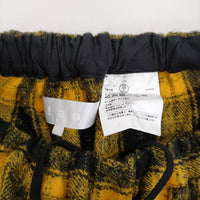 tao COMME des GARCONS ウール縮絨 タータンチェック M パンツ AD2022 イエロー ブラック レディース タオ コムデギャルソン【中古】5-0912T♪