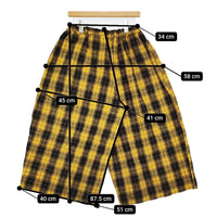 tao COMME des GARCONS ウール縮絨 タータンチェック M パンツ AD2022 イエロー ブラック レディース タオ コムデギャルソン【中古】5-0912T♪