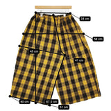 tao COMME des GARCONS ウール縮絨 タータンチェック M パンツ AD2022 イエロー ブラック レディース タオ コムデギャルソン【中古】5-0912T♪