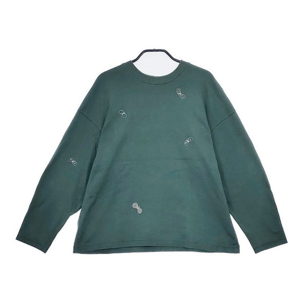 mina perhonen choucho xa8374 刺繍 長袖Ｔシャツ カットソー ロンＴ グリーン レディース ミナペルホネン【中古】5-0803M∞