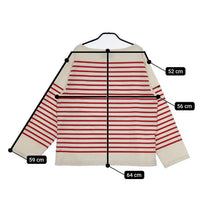 OUTIL ボーダー バスクシャツ 長袖Ｔシャツ カットソー ロンＴ キナリ レッド レディース ウティ【中古】5-0803M∞