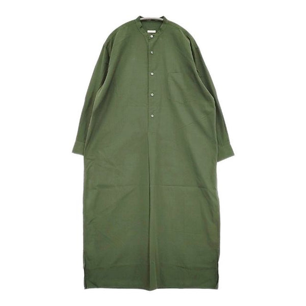 COMOLI S03-02014 バンドカラー シャツワンピ コットン プルオーバー ワンピース グリーン レディース コモリ【中古】5-1106M∞