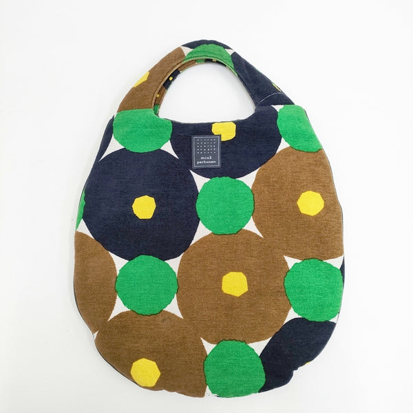 mina perhonen forest ring エッグバッグ ua9798 トートバッグ ブラウン グリーン レディース ミナペルホネン【中古】5-1021T◎