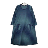 marimekko ボーダー チュニック TIIA ワンピース ブルー グリーン レディース マリメッコ【中古】5-0803M∞