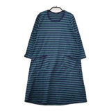 marimekko ボーダー チュニック TIIA ワンピース ブルー グリーン レディース マリメッコ【中古】5-0803M∞