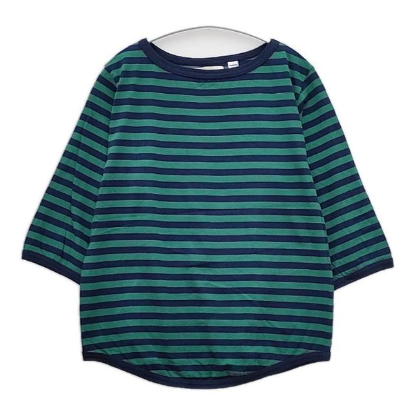 BEAMS BOY 新品 ボーダー 七分袖 Ｔシャツ カットソー ネイビー グリーン レディース ビームスボーイ【中古】5-0726M∞