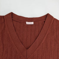 DRESSTERIOR Vネック ウール セーター ニット ワインレッド レディース ドレステリア【中古】5-1005T∞
