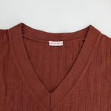 DRESSTERIOR Vネック ウール セーター ニット ワインレッド レディース ドレステリア【中古】5-1005T∞