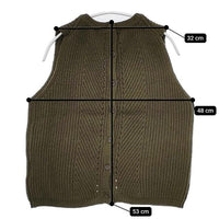 mao made バックボタンデザインニットベスト ノースリーブ ベスト グリーン レディース マオメイド【中古】5-1005T∞
