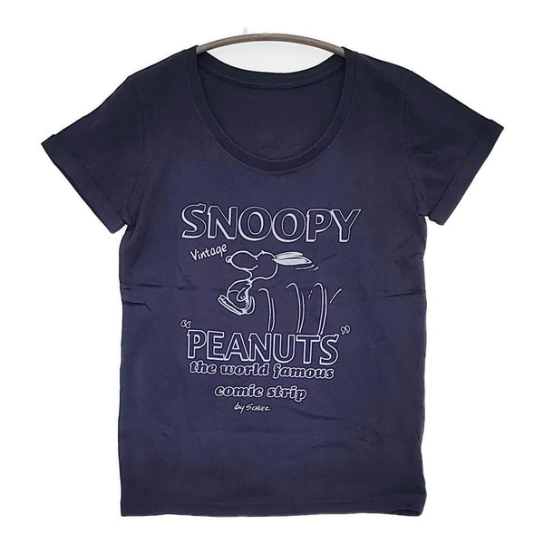 JOUR de Language 未使用品 PEANUTS スヌーピー サイズ1 半袖Ｔシャツ カットソー ネイビー レディース ジュールドランゲージ【中古】5-0613S♪