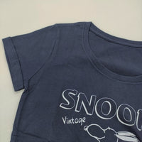 JOUR de Language 未使用品 PEANUTS スヌーピー サイズ1 半袖Ｔシャツ カットソー ネイビー レディース ジュールドランゲージ【中古】5-0613S♪