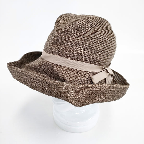 mature ha BOXED HAT ボックスハット ペーパー 帽子 ハット ブラウン レディース マチュアーハ【中古】5-0726M◎