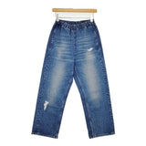 MM6/Maison Margiela S52KA0422 ダメージ加工 デストロイドクロップ イージー デニムパンツ 23SS ブルー レディース エムエム6/メゾンマルジェラ【中古】5-1106G∞