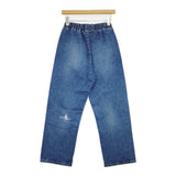 MM6/Maison Margiela S52KA0422 ダメージ加工 デストロイドクロップ イージー デニムパンツ 23SS ブルー レディース エムエム6/メゾンマルジェラ【中古】5-1106G∞