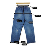 MM6/Maison Margiela S52KA0422 ダメージ加工 デストロイドクロップ イージー デニムパンツ 23SS ブルー レディース エムエム6/メゾンマルジェラ【中古】5-1106G∞